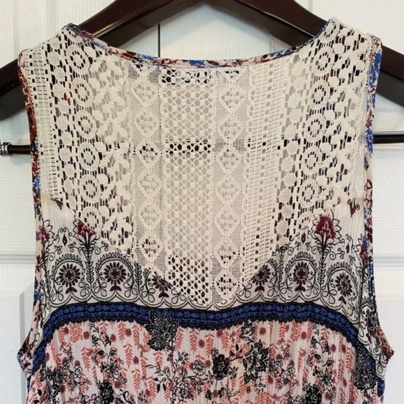 Studio 253 floral printed tank dress women's XL, cotton blend midi - Picture 7 of 14